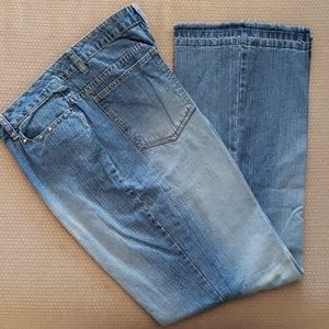 Turquoise/stud accented jeans Size 16 low rise EUC